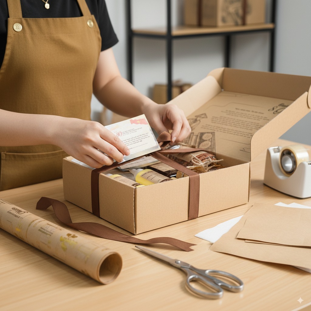 Đóng Gói - Giữ trọn hương vị truyền thống Nhân viên đóng gói bánh tráng phơi sương