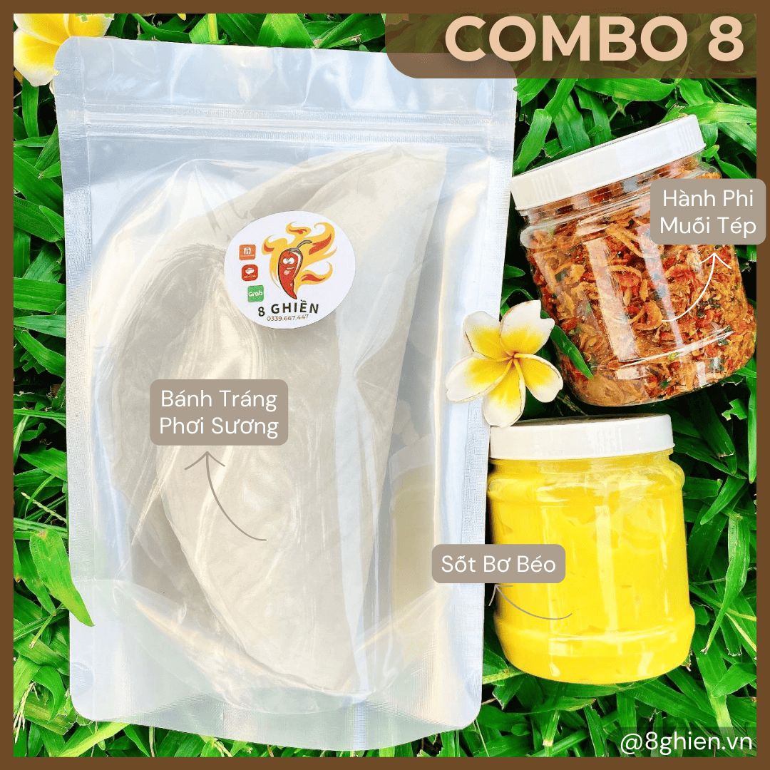 Combo Huỷ Diệt, Bánh Tráng Bơ Nhiều Muối Hành Phi (Combo 8)