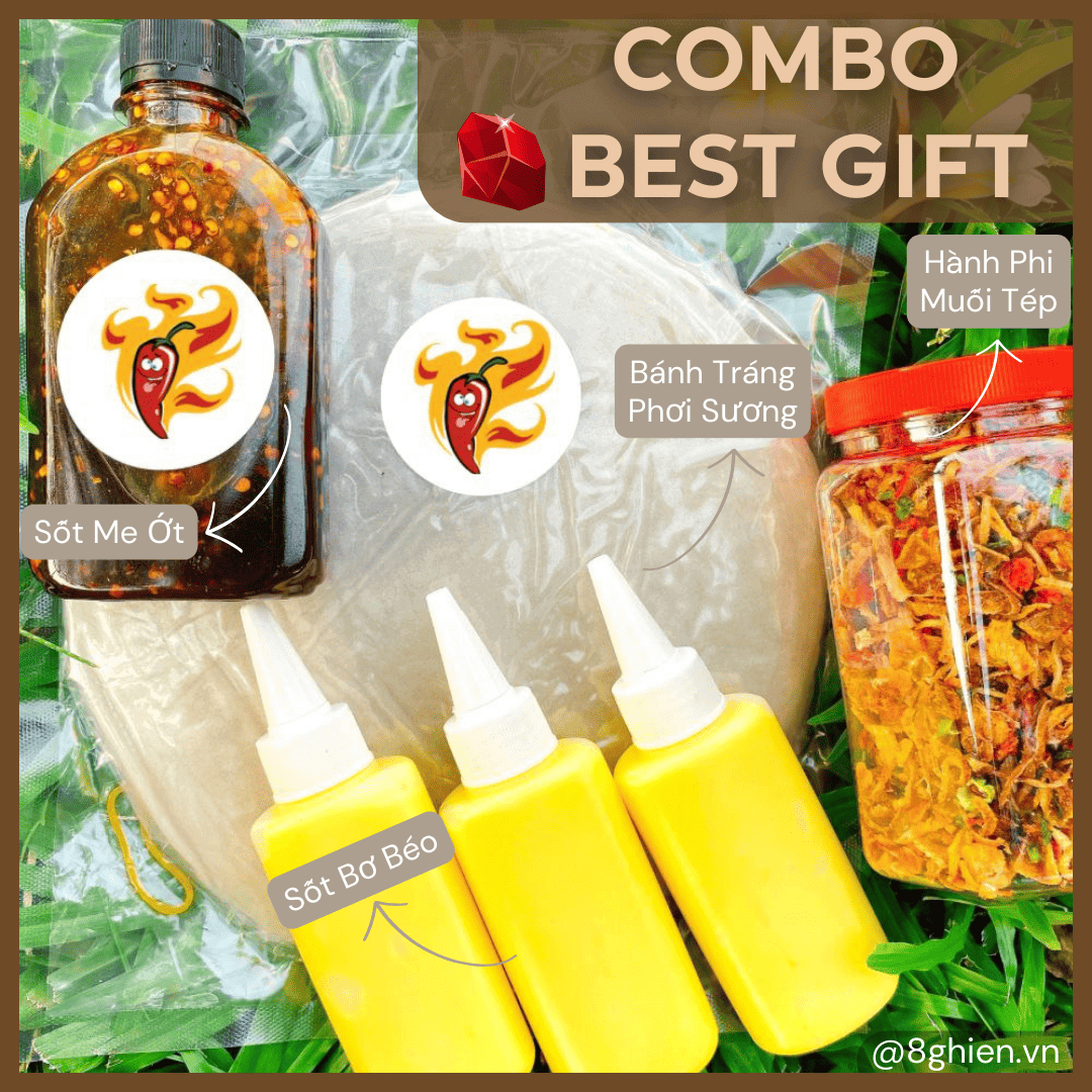 Bánh Tráng Phơi Sương Đặc Sản Tây Ninh Combo bánh tráng phơi sương 500g kèm sốt bơ béo và sốt me