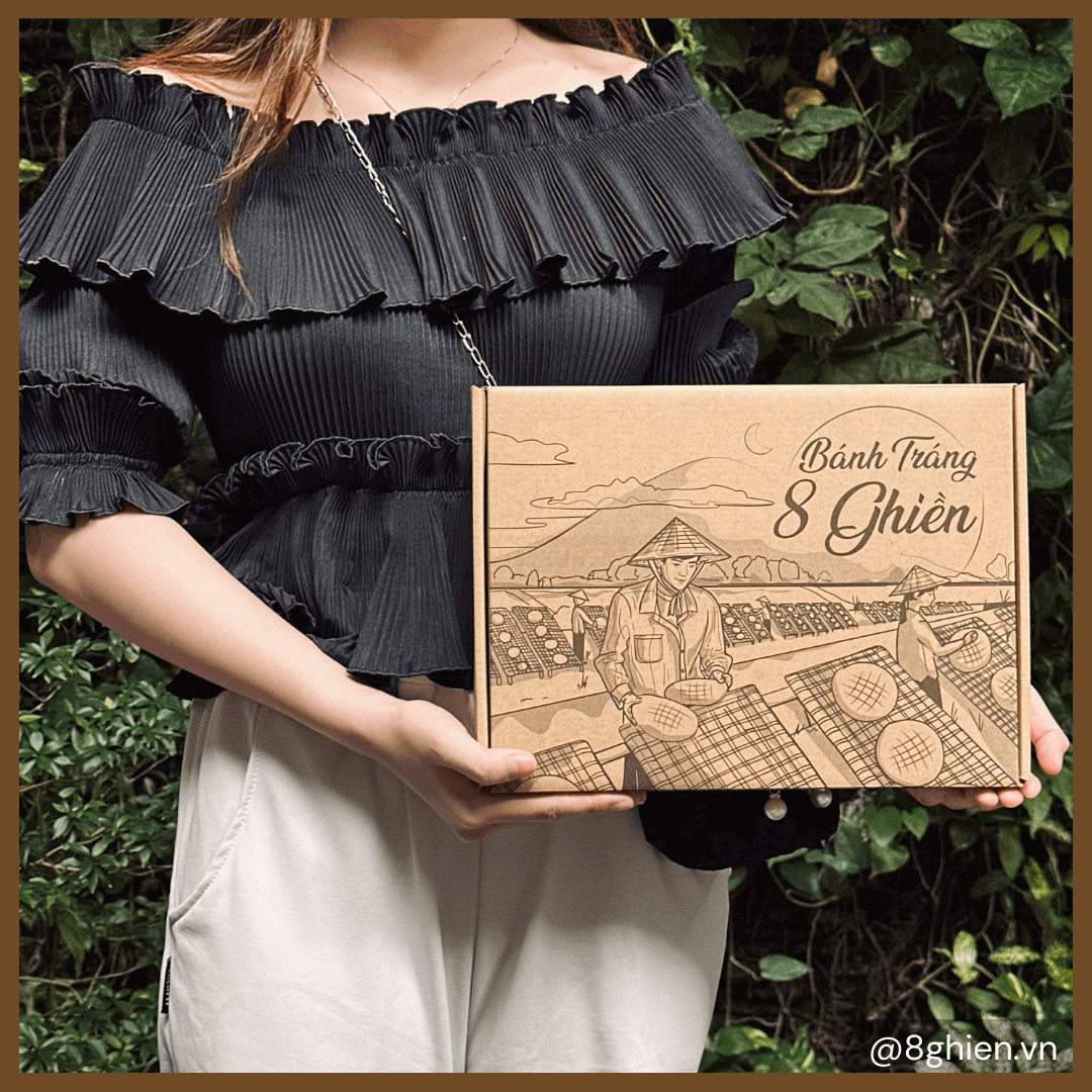 Hộp Quà Tặng 8 Ghiền Gold - Tặng Túi Kraft Quai Xách (Hộp Bên Trong Rỗng) - Đặc Sản 8 Ghiền