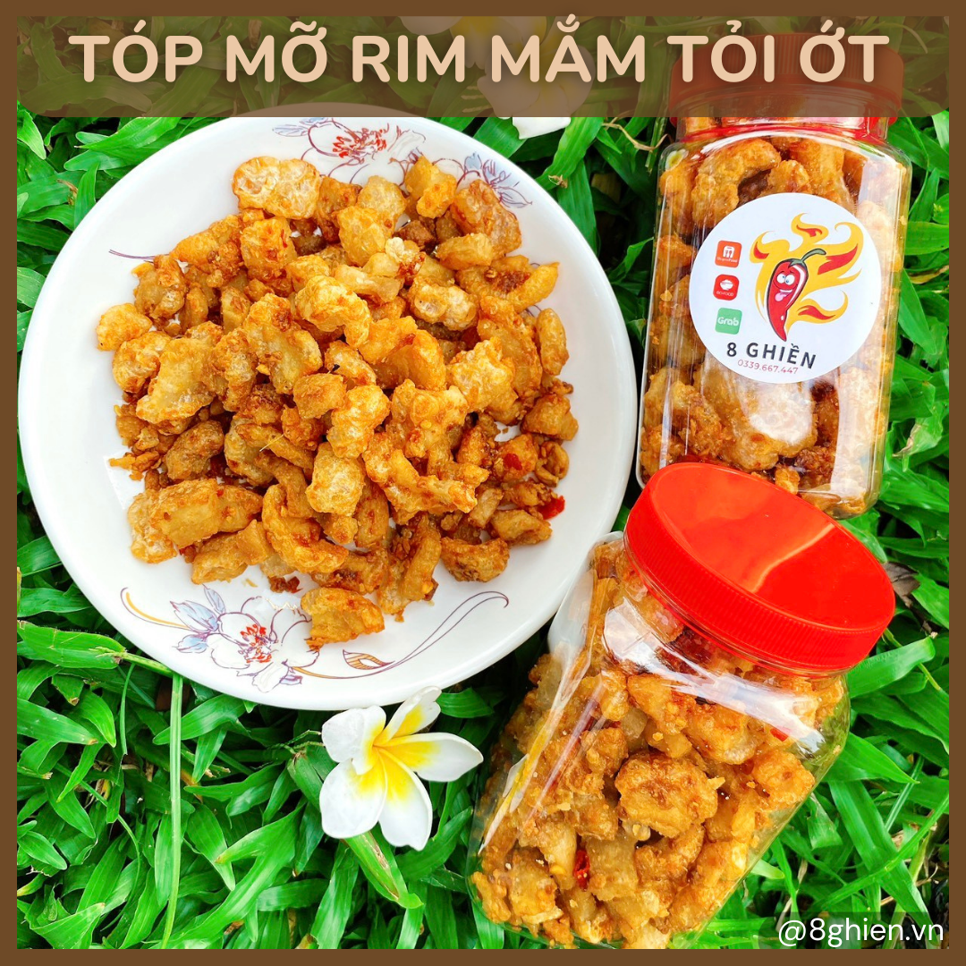 Tóp Mỡ Da Giòn Rim Mắm Tỏi Ớt (Hủ Size To) - Đặc Sản 8 Ghiền