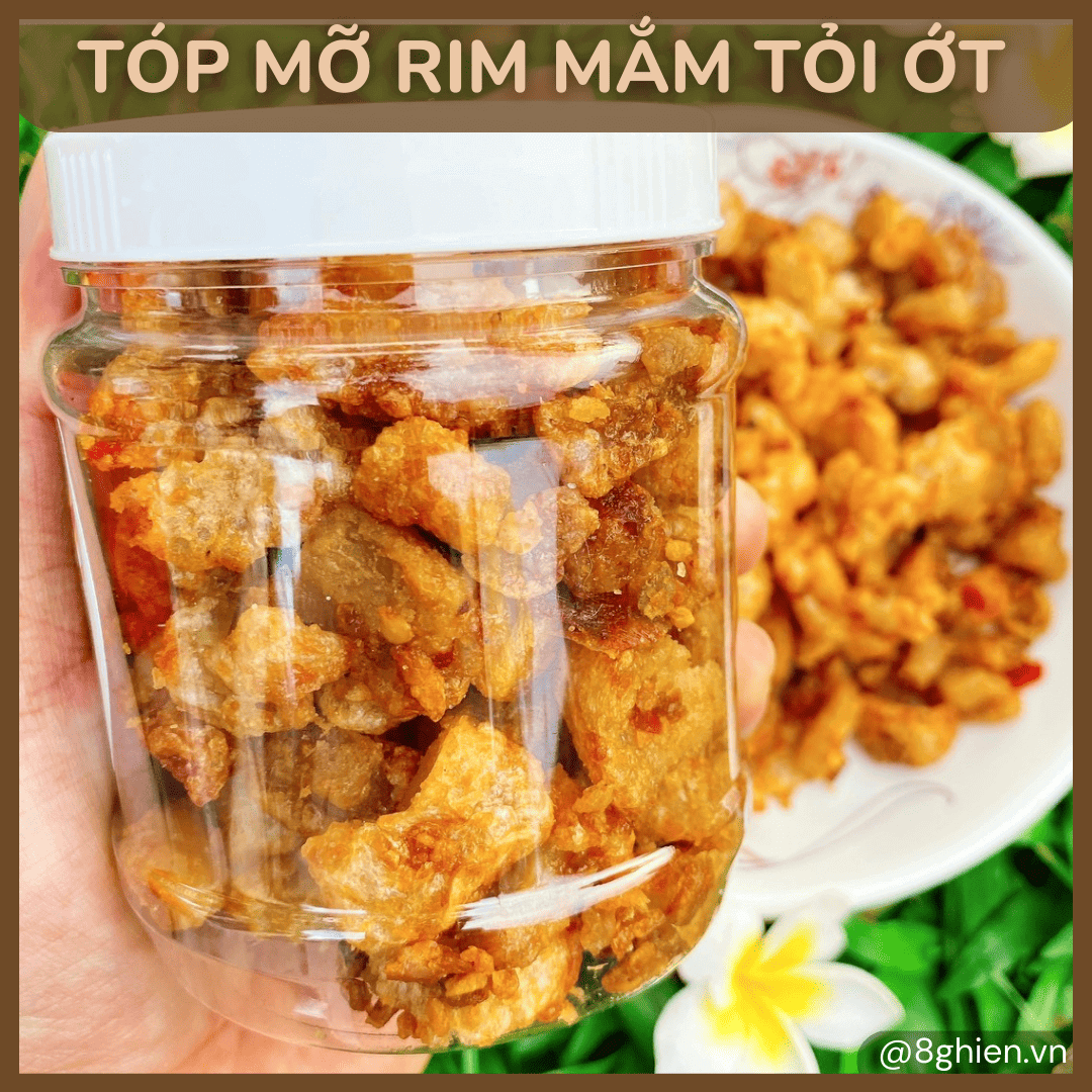 Tóp Mỡ Da Giòn Rim Mắm Tỏi Ớt (Hủ Size Vừa) - Đặc Sản 8 Ghiền